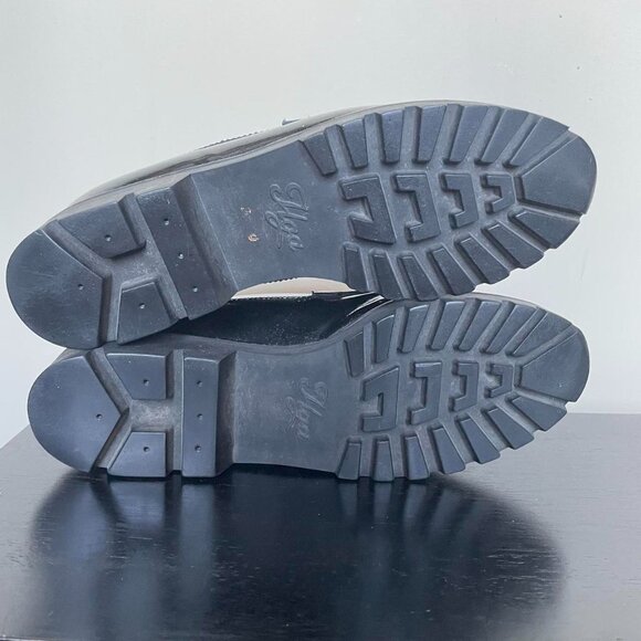 Walter Steiger black leather chunky lug sole loafers - Picture 6 of 6